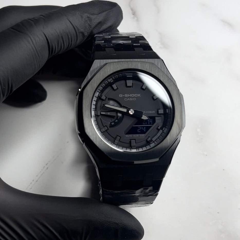 CASIOAK ALL BLACK G SHOCK GA 2100 WATCHMODS