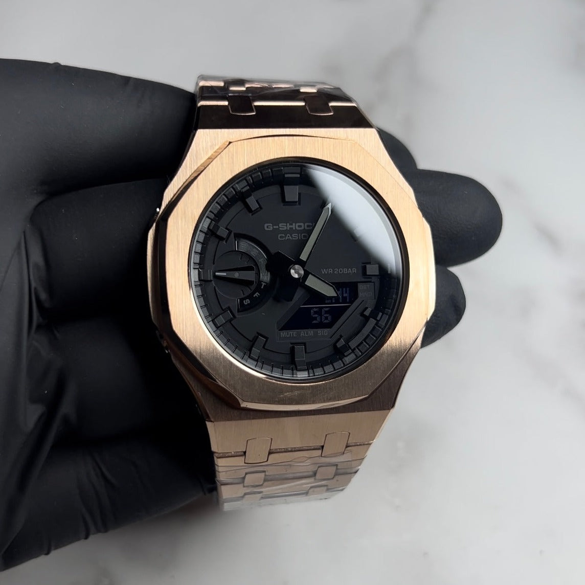 ROSE GOLD ALL BLACK FACE CASIOAK - GA-2100